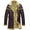 Mens RAF Shearling Long Coat Leisure Bomber Chaco Brown Genuine Leather Overcoat