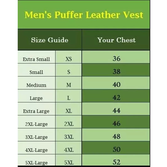 Mens EVEREST PUFFER Genuine Black Leather Gilet Vest Waistcoat Sleeveless Jacket